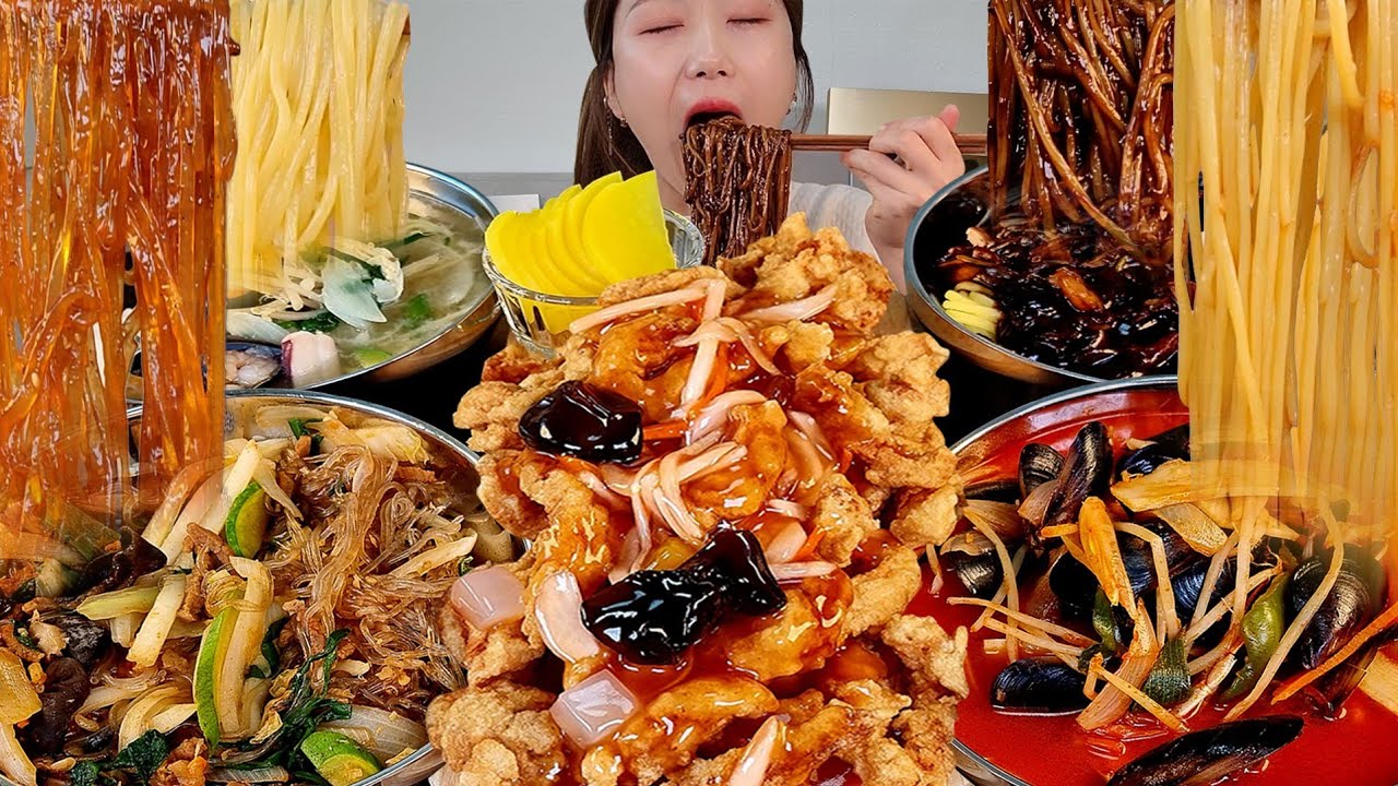 ASMR 중식특집!! 짜장면 짬뽕 중화우동 잡채밥 탕수육 리얼먹방 :) Chinese food Black-bean-sauce noodles, Jjambbong MUKBANG
