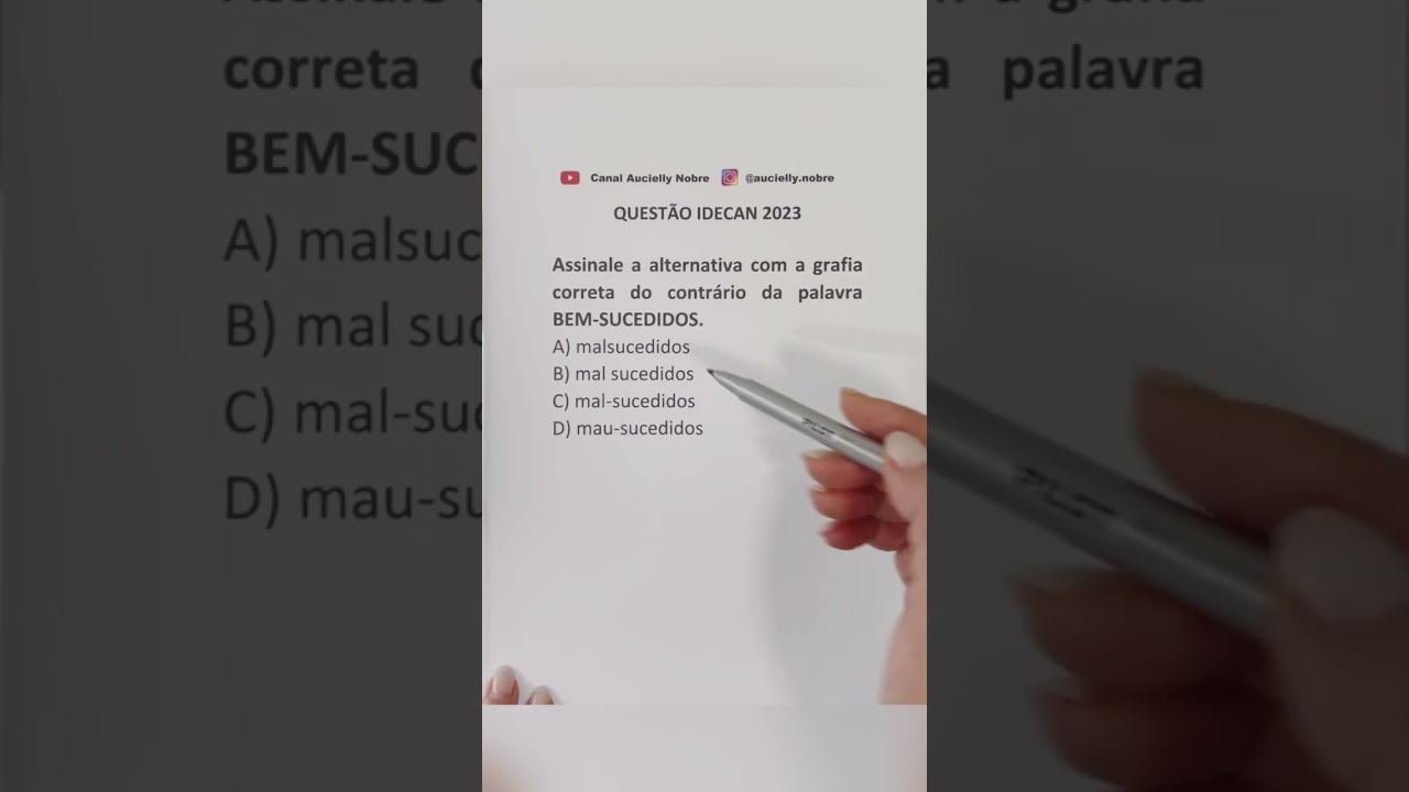 Quest&atilde;o de Concurso IDECAN #youtubeedu #portugu&ecirc;s #portugu&ecirc;sparaconcursos
