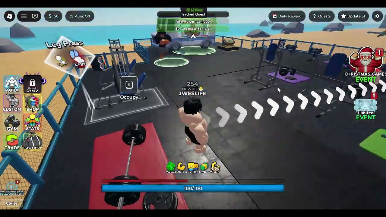 gettig stronger in roblox