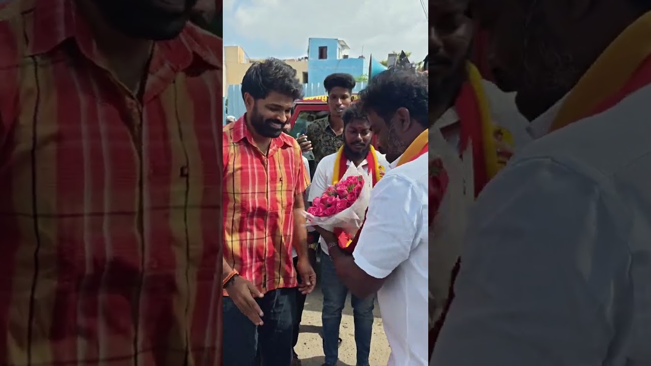 Met TVK candidate of Sholinganallur ECR Saravanan | Surprise Visit at Shoot! 🙌  #rajkamal #tvk