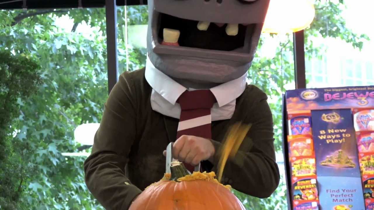 Zombie Temp Worker -- Pumpkin Carving