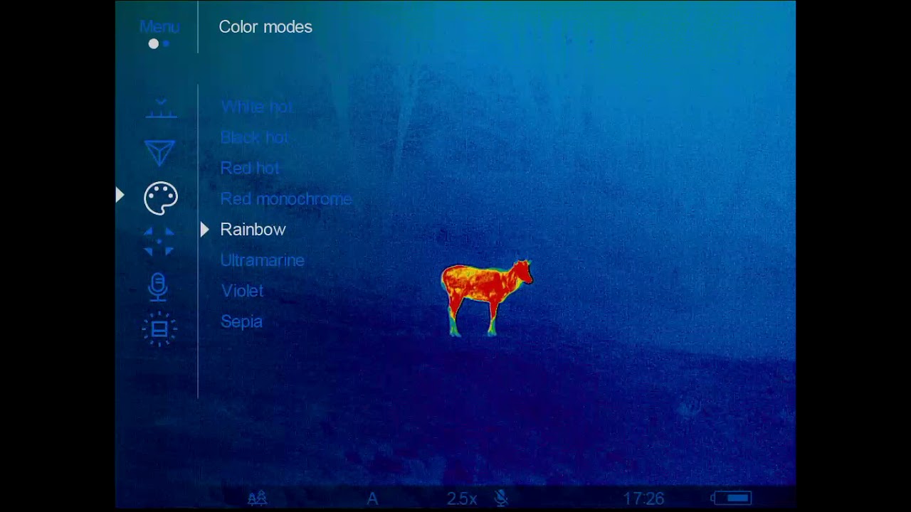 Pulsar Helion 2 XP50 Pro Thermal Monocular - Color and menues