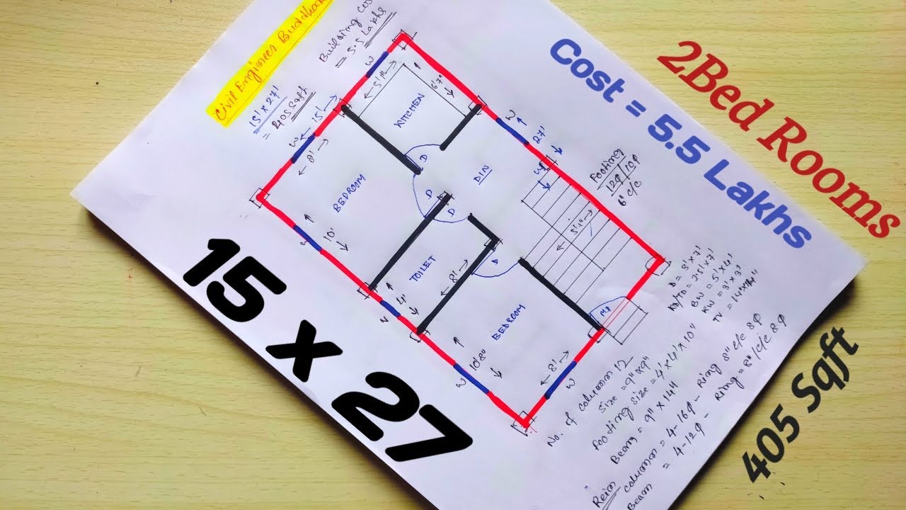 15x27 village building plan|15*27 house plan|400 sq ft north facing naksha|15x27 makan ka naksha