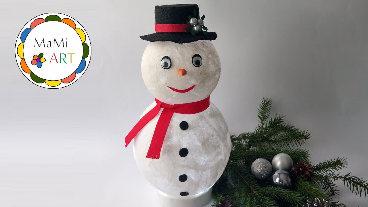 ZRÓB TO SAM⛄ ŚWIECĄCY BAŁWANEK ⛄Bałwanek z balonów i ręczników papierowych⛄ BAŁWAN OZDOBA ŚWIĄTECZNA