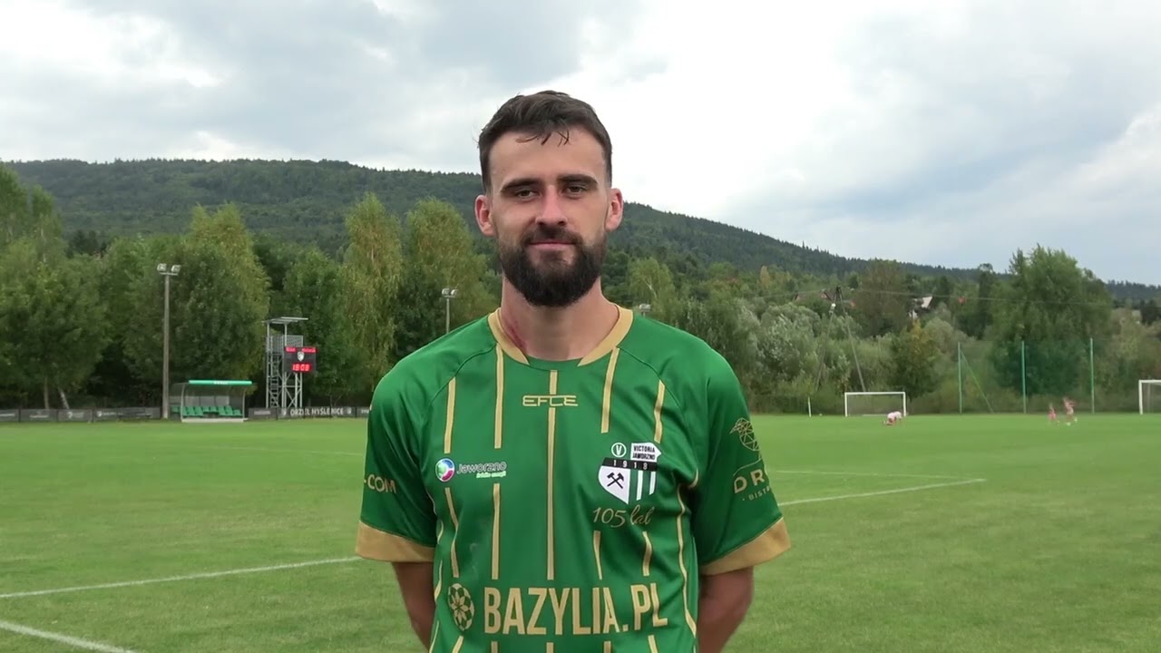 Mateusz Wawoczny po wygranym 4:0 meczu z Orłem  Myślenice 