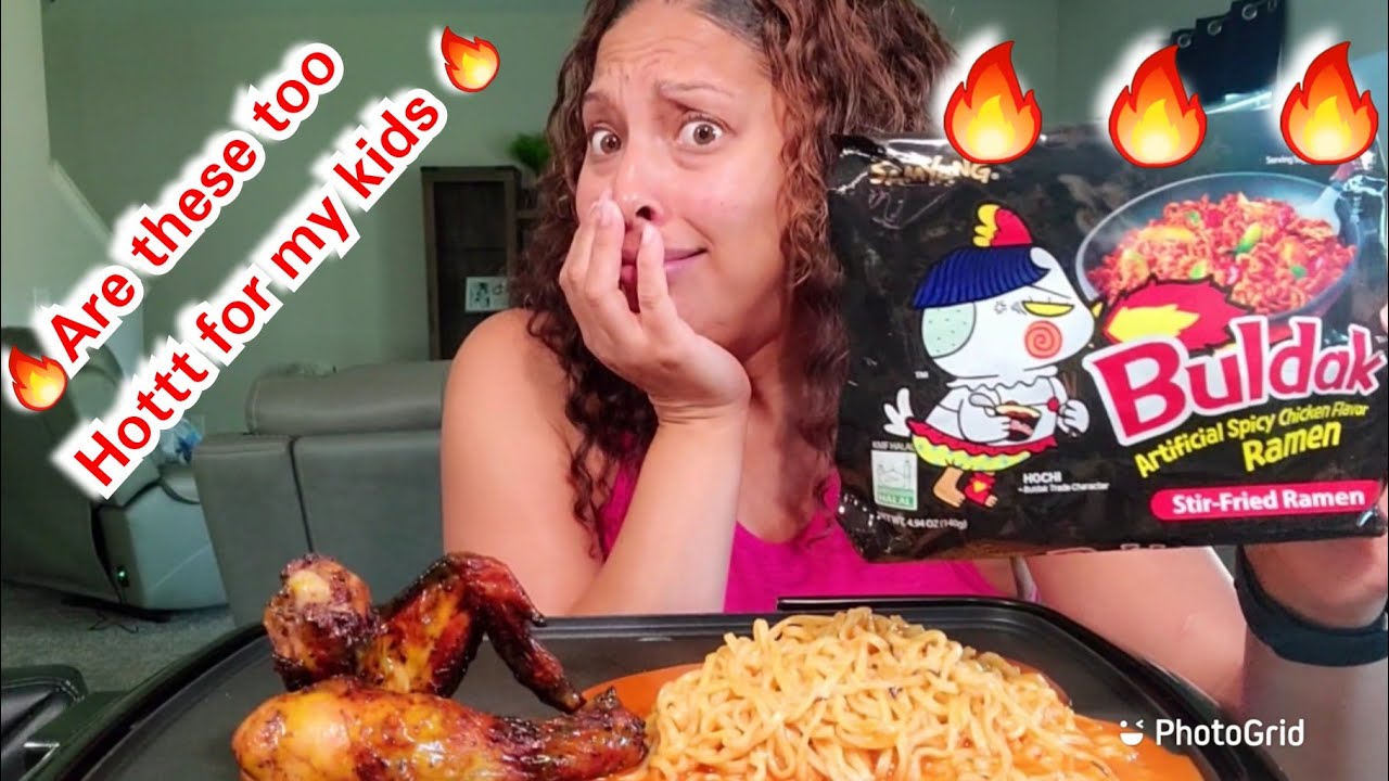 ASMR Buldak Spicy Ramen taste test #foodie #mukbang #eatingshow #asmr #eatwithme #queenleats #buldak