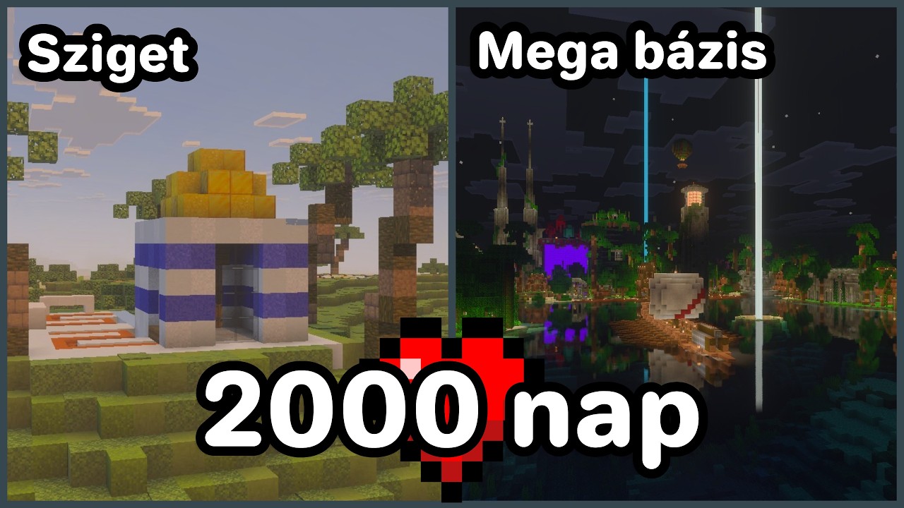 Túléltem 2000 NAPOT a Minecraftban 🏝️💎