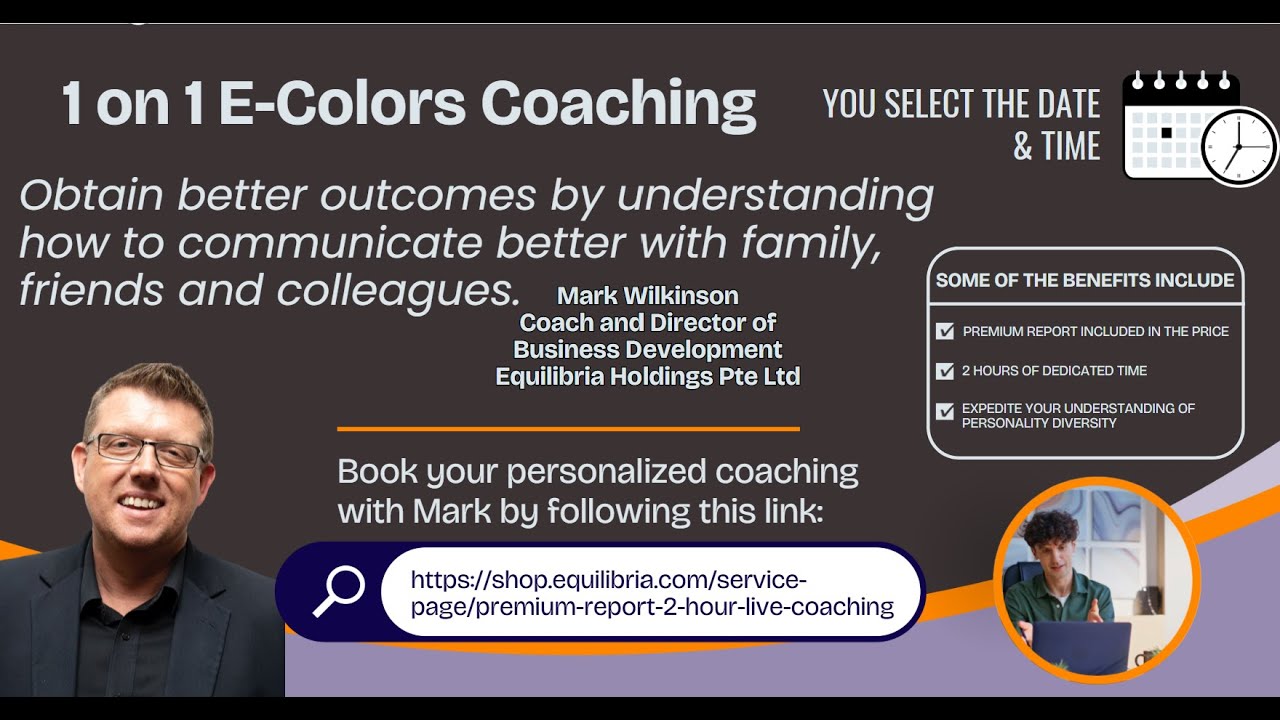 1 on 1 E-Colors Coaching Session: YOU SELECT THE DATE & TIME.