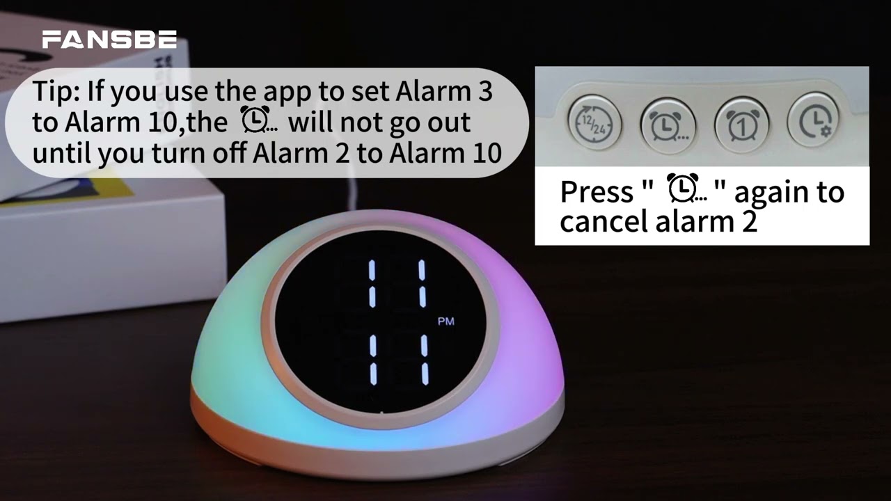 A29 Multifunctional Alarm Clock with Night Light and Sound Machine