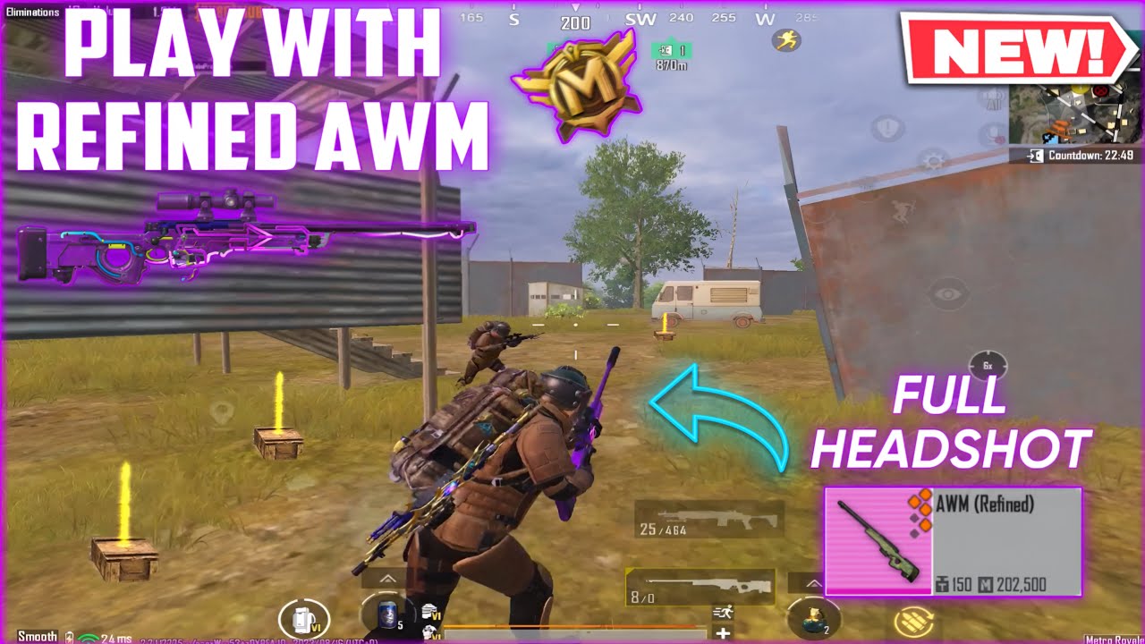 Metro Royale Playing With Refined Awm Full Headshot 😎 Solo vs Squad / PUBG METRO ROYALE CHAPTER 15