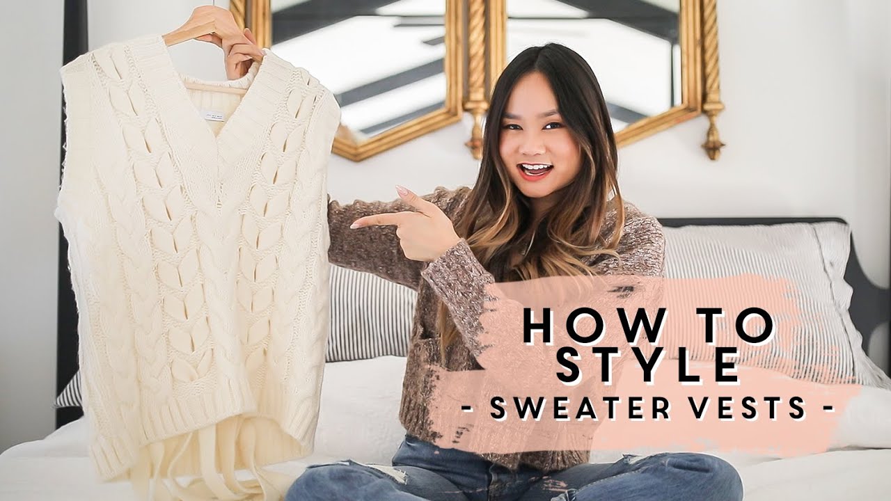 HOW TO WEAR & STYLE - Sweater Vests (5 Ways, 10 Outfits) | Victoria Hui
