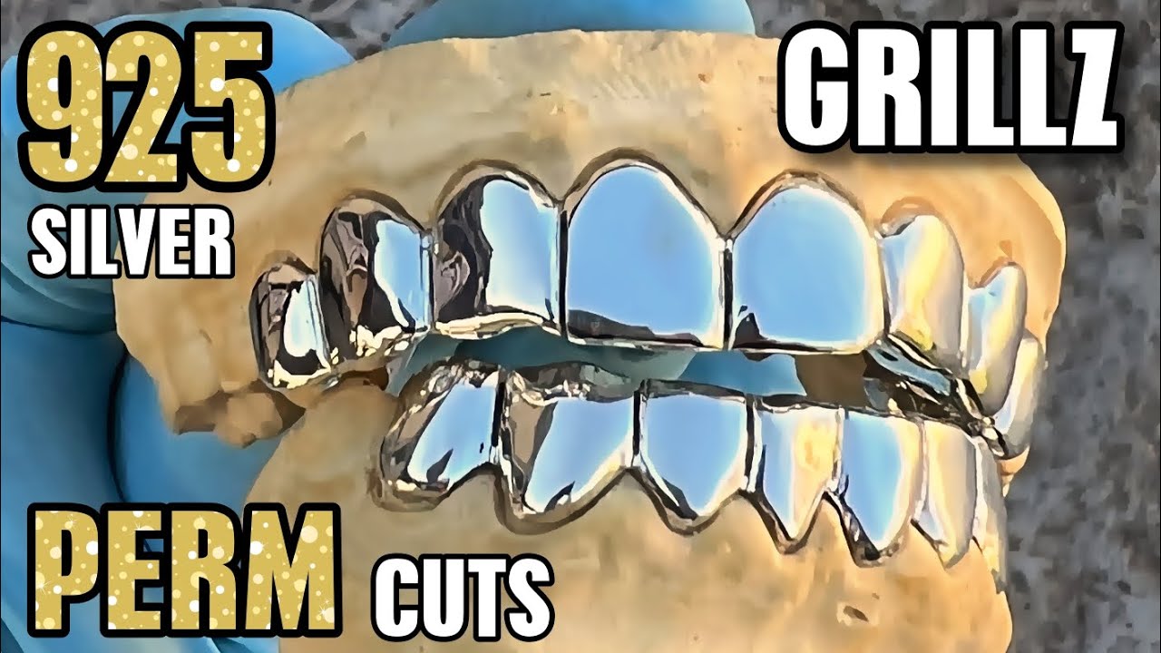 925 Sterling Silver Custom Grillz Set Perm Cuts Teeth Grills