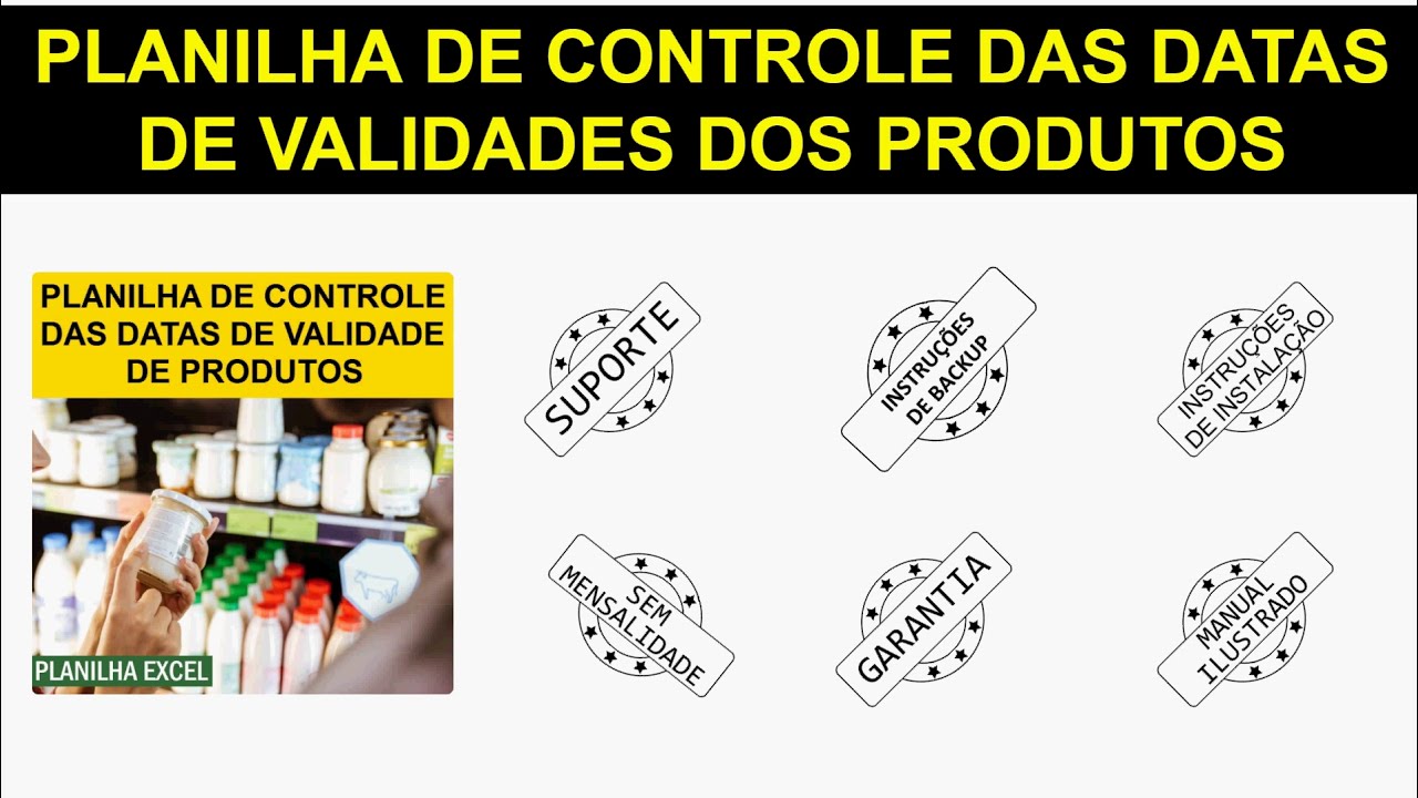 Planilha de controle das datas de vencimento de produtos