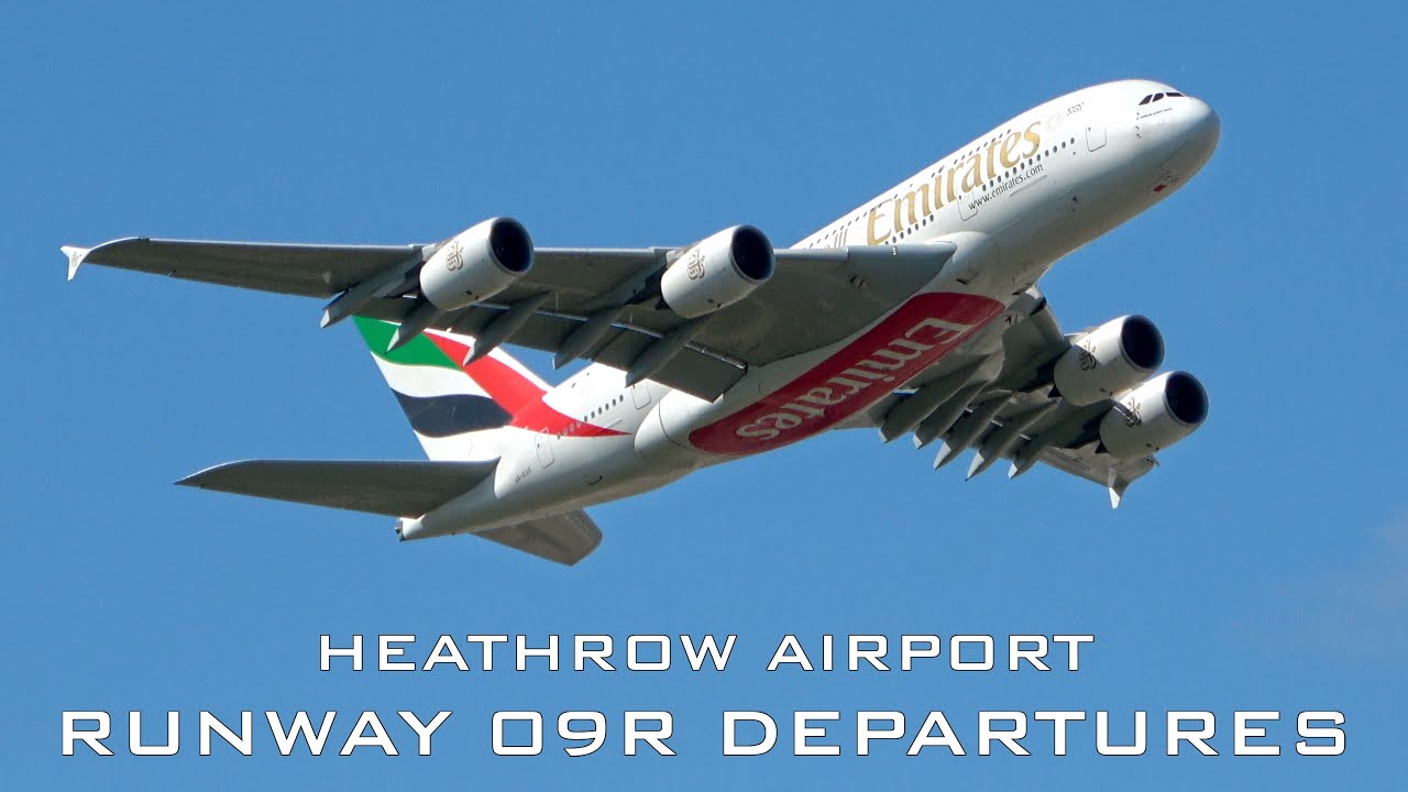 Heathrow Airport  - CLOSE UP 09R Departures!