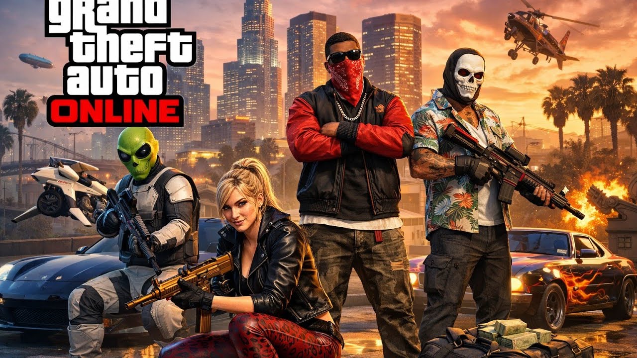 Jogando GTA online com amigos