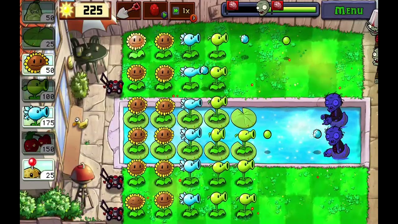 Pvz all 50 levels | day 2 POOL