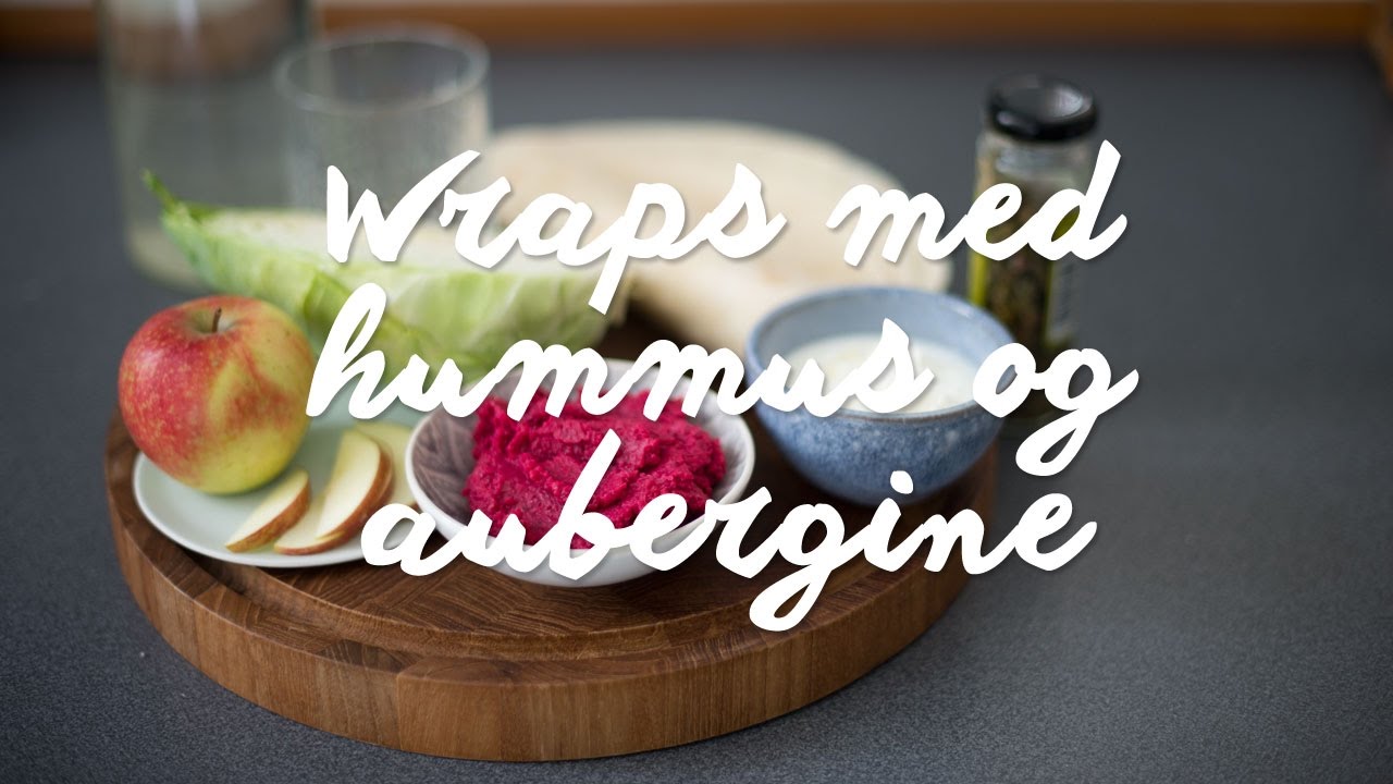 Wraps med rødbedehummus og paneret aubergine | Nem og lækker vegetarisk opskrift