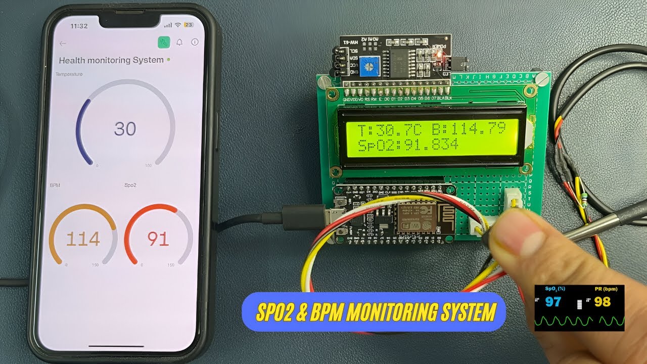 DIY SpO2 & Heart Rate Monitor Using MAX30100/02 and ESP8266 | Blynk App Integration