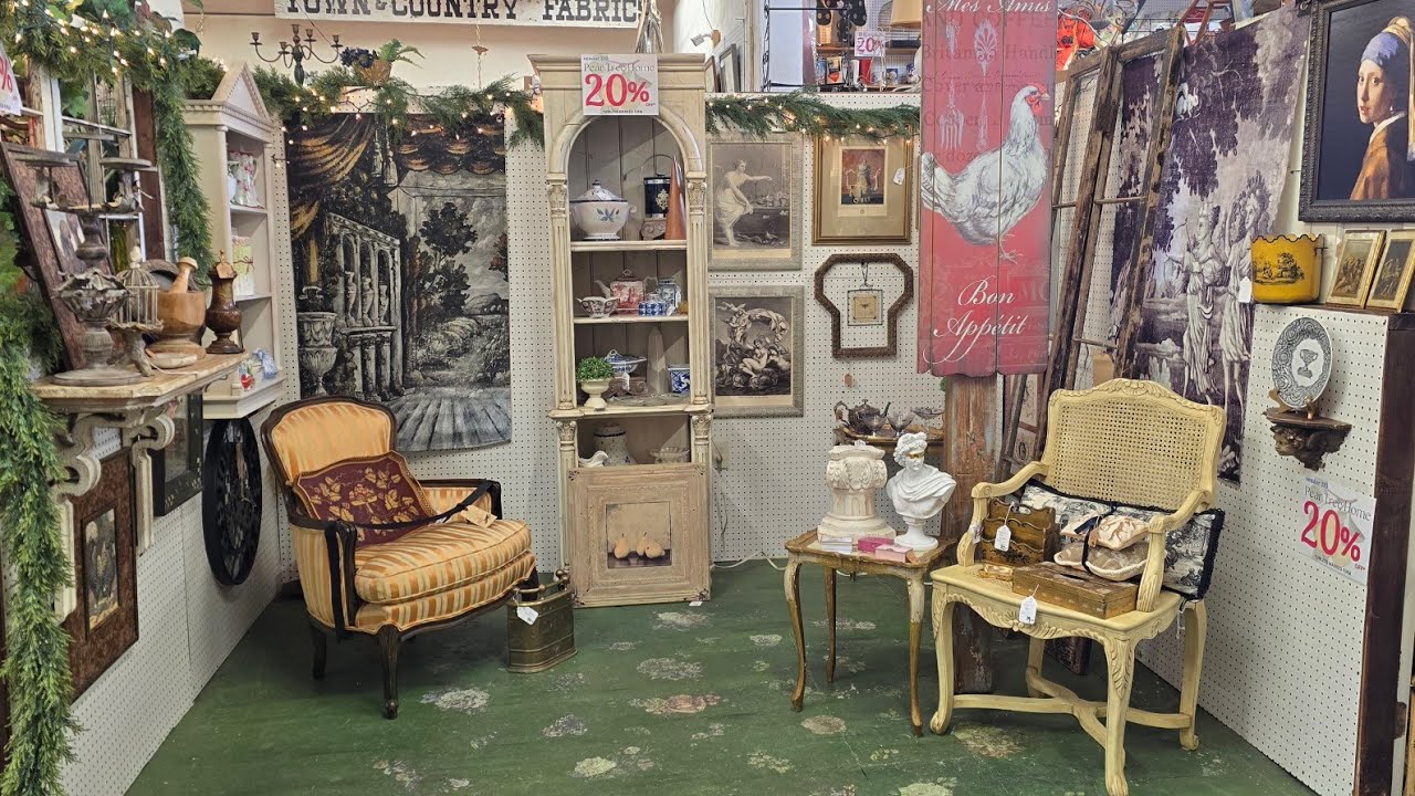 Pear Tree Home & TLC Home Booth Tour & Shop at Grey Barn|Antiquing Thrifting Vintage & French Style