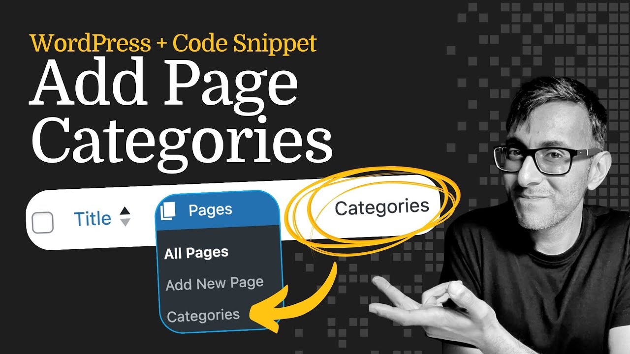 Add Categories to WordPress Pages - Code Snippets