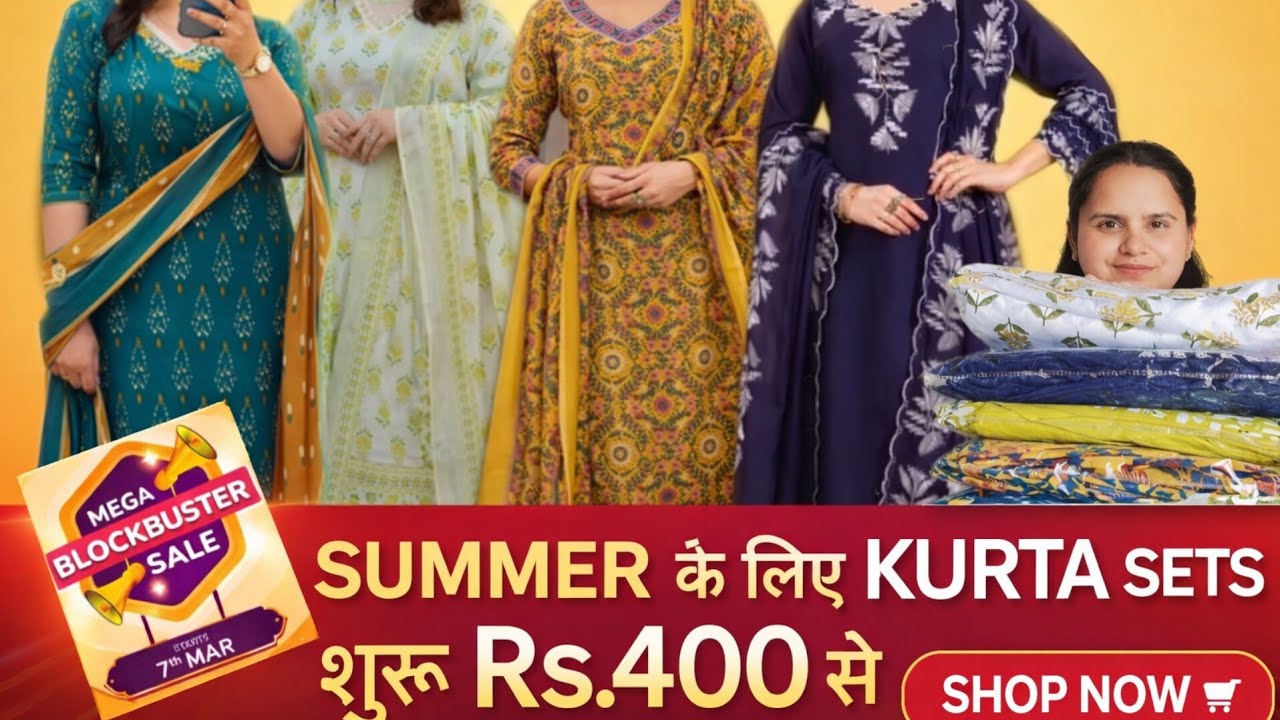 Mega Blockbuster Sale 🔥 Summer Kurta Sets Starting ₹400 😍 Affordable Fashion, Try On Haul 2026 ||