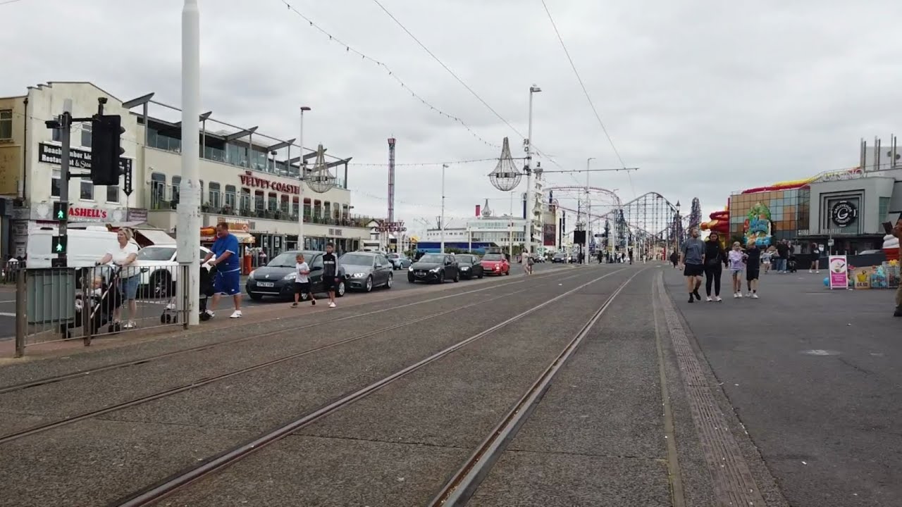 BLACKPOOL WALK from blackpool town centre to south pier, south shore hotels, on prom . pubs, & more
