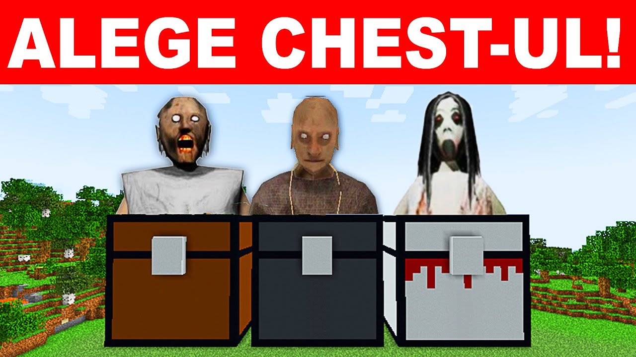 Alege chest-ul corect: Granny, Grandpa, Slendrina! (Minecraft)