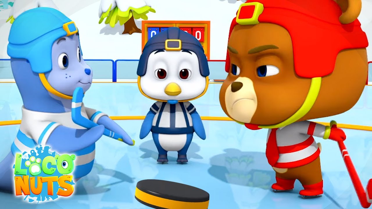 Hóquei no gelo | Série infantil | Loco Nuts Português | Desenhos animados | Vídeos engraçados