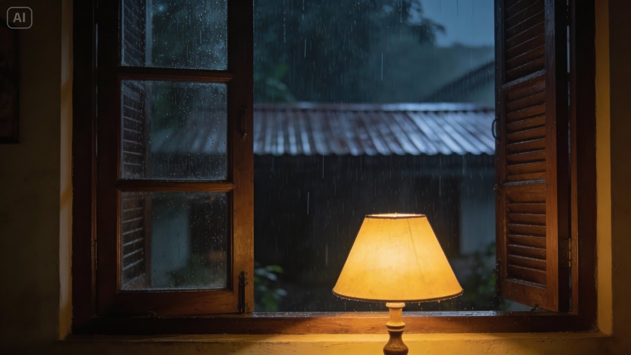 Soft Night Rain on Tin Roof | Cozy Window Sleep Ambience (8 Hours)