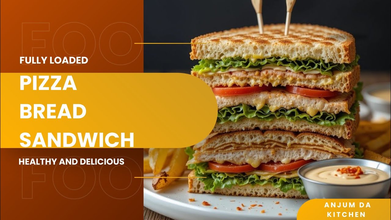 Loaded Pizza Bread Sandwich | Full of flavor | Healthy Recipe | Easy to make | Anjum da kitchen 