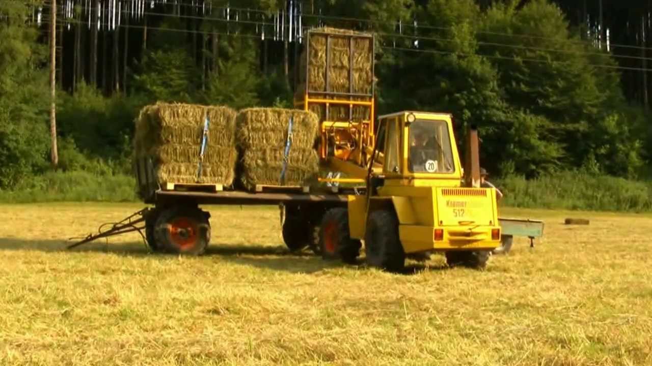Ballensammler Eigenbau auf Kramer 512 Landini 8880 mit Welger ap 12   Hay Bale Mover Hay Bale Loader