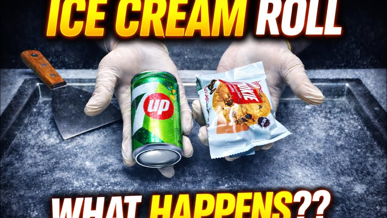 I Put 7UP & Cookies on an Ice Cream Roll Plate 😱❄️ (INSANE RESULT!)