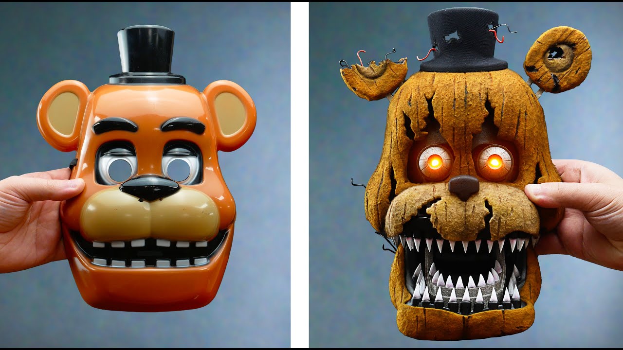 Making Nightmare Freddy out of a Cheap Mask  - Five Nights at Freddy's