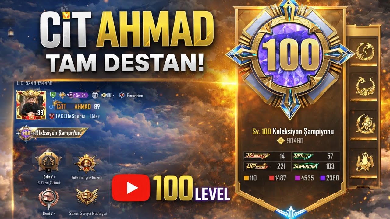 CiT AHMAD EFSANESİ! 100 Seviye Hesap Tanıtımı 🔥 @jokerkanpubgMobile 