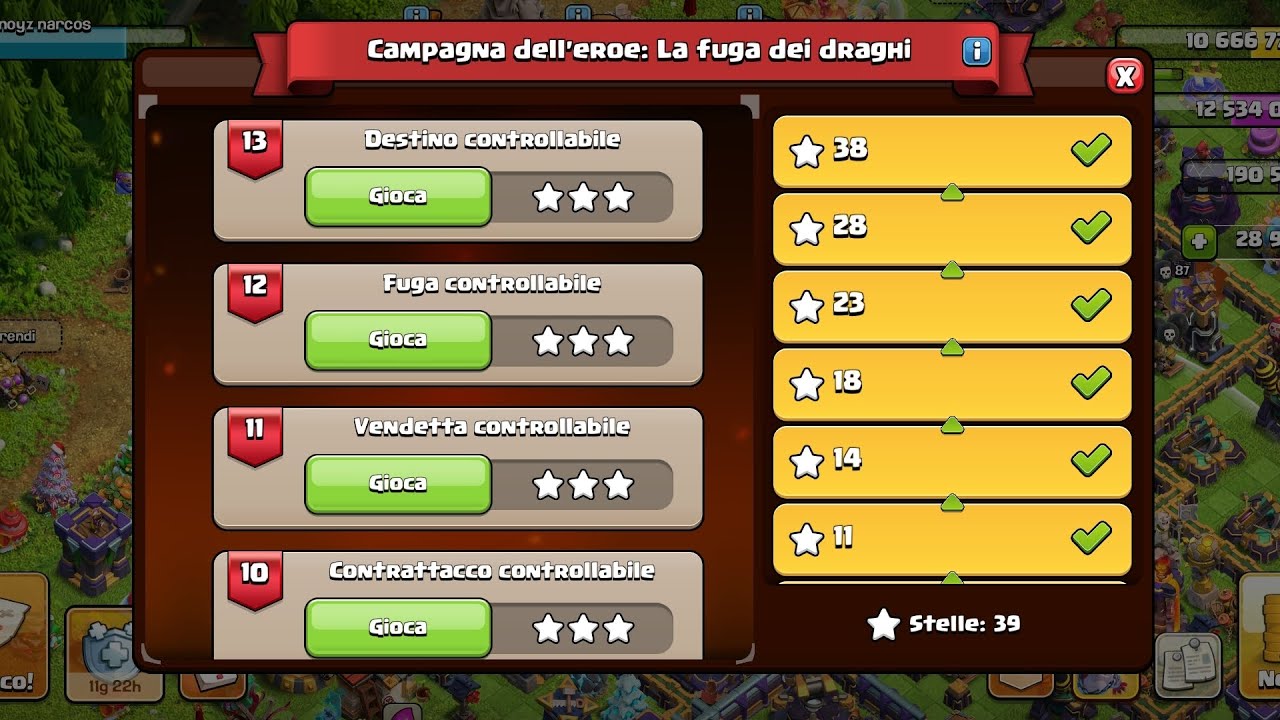 TERZA ONDATA DI SFIDE CAMPAGNA DELL'EROE LA FUGA DEI DRAGHI SOLUZIONI SFIDE 9 -13 #clashofclans 