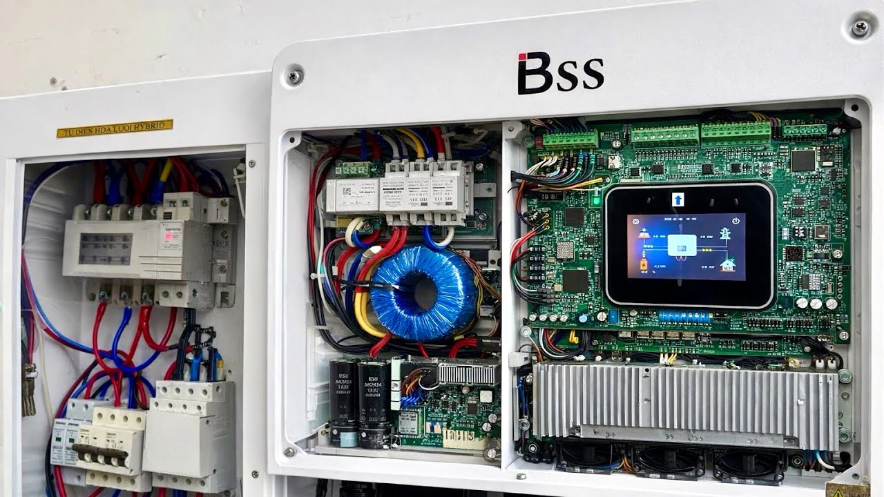 Tháo tan tành biến tần năng lượng mặt trời BSS 6kw ra xem chất lượng 