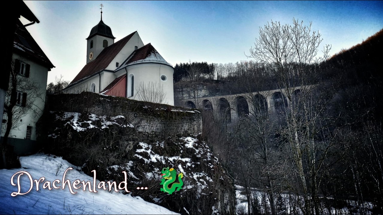 Erzengel Michael und der Drachen, Mariengrotte und Wasserfall, Trümmer der Drachenlochbrücke🐉🗡️💧