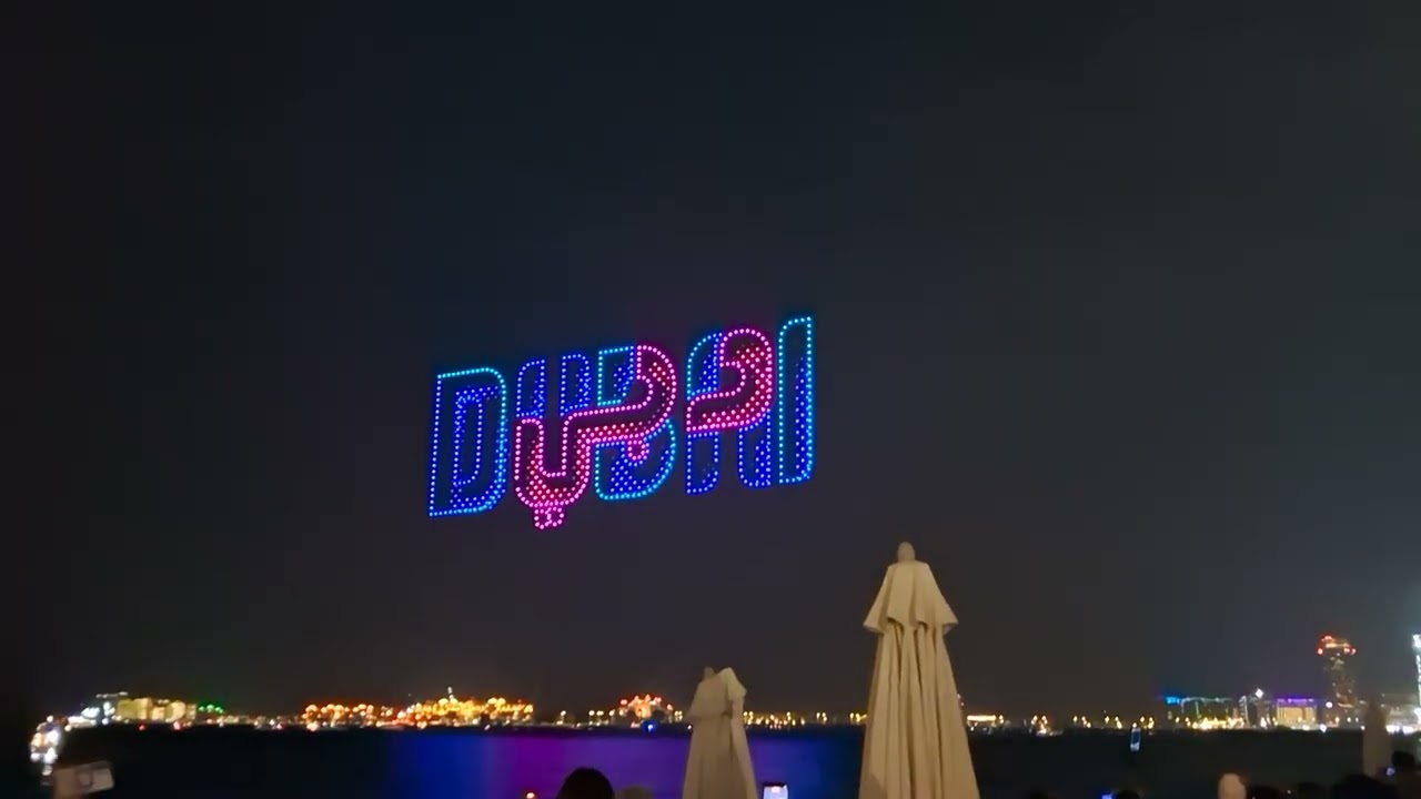 Amazing Drone show at JBR Beach Dubai 