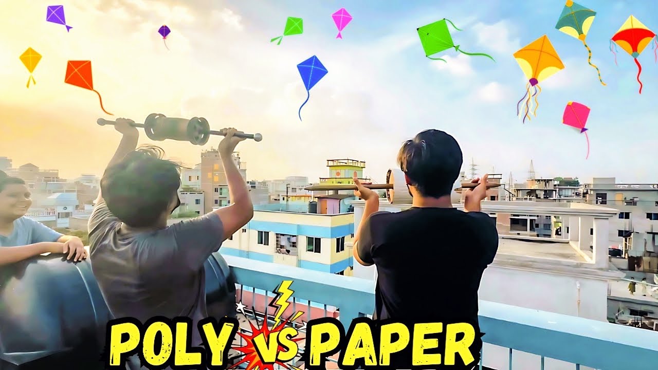 Kite got stuck in the tree next door | Polythene Kite VS Paper Kite | Irfan Reza