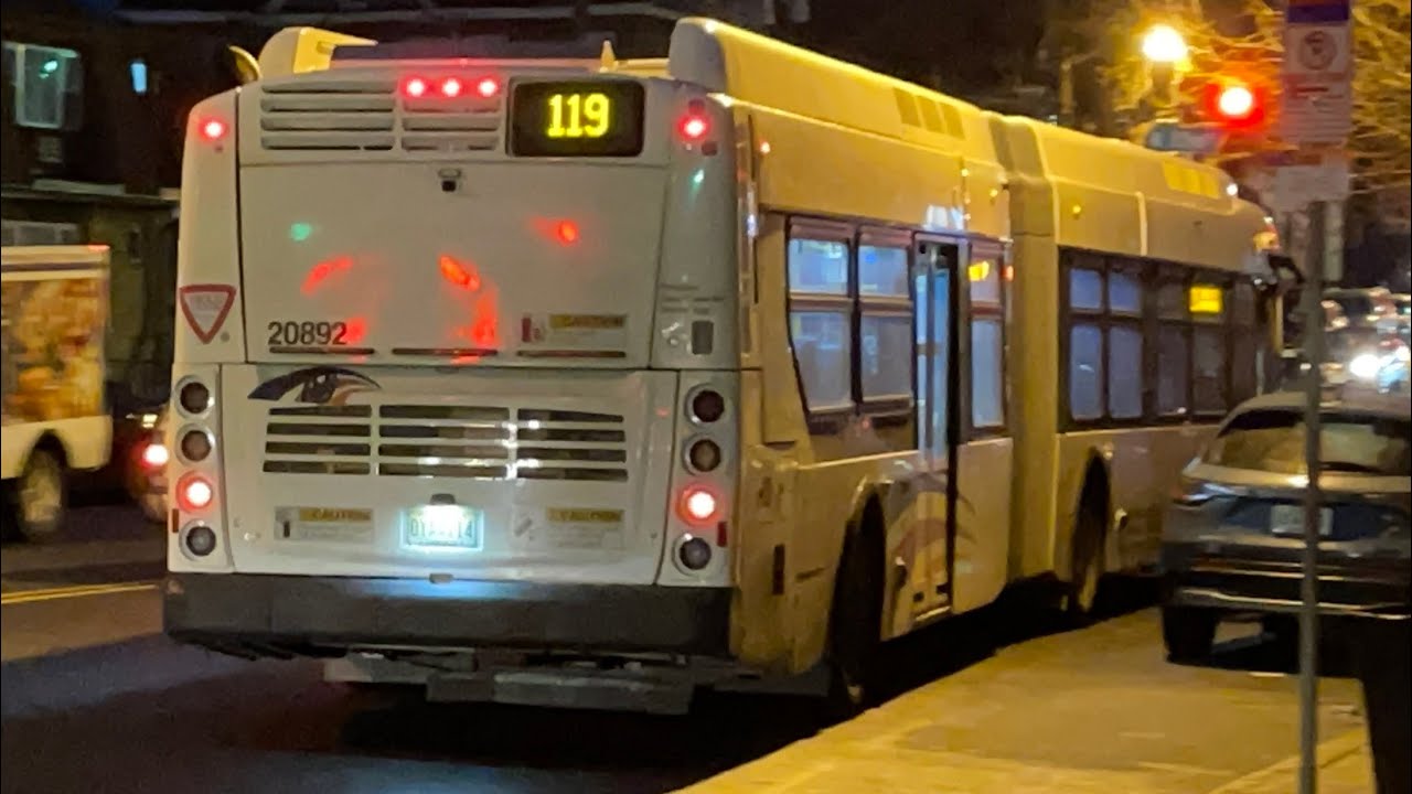 NJ Transit 119 JERSEY CITY AND BAYONNE VIA JFK BLVD (New Flyer XD60 #20892)