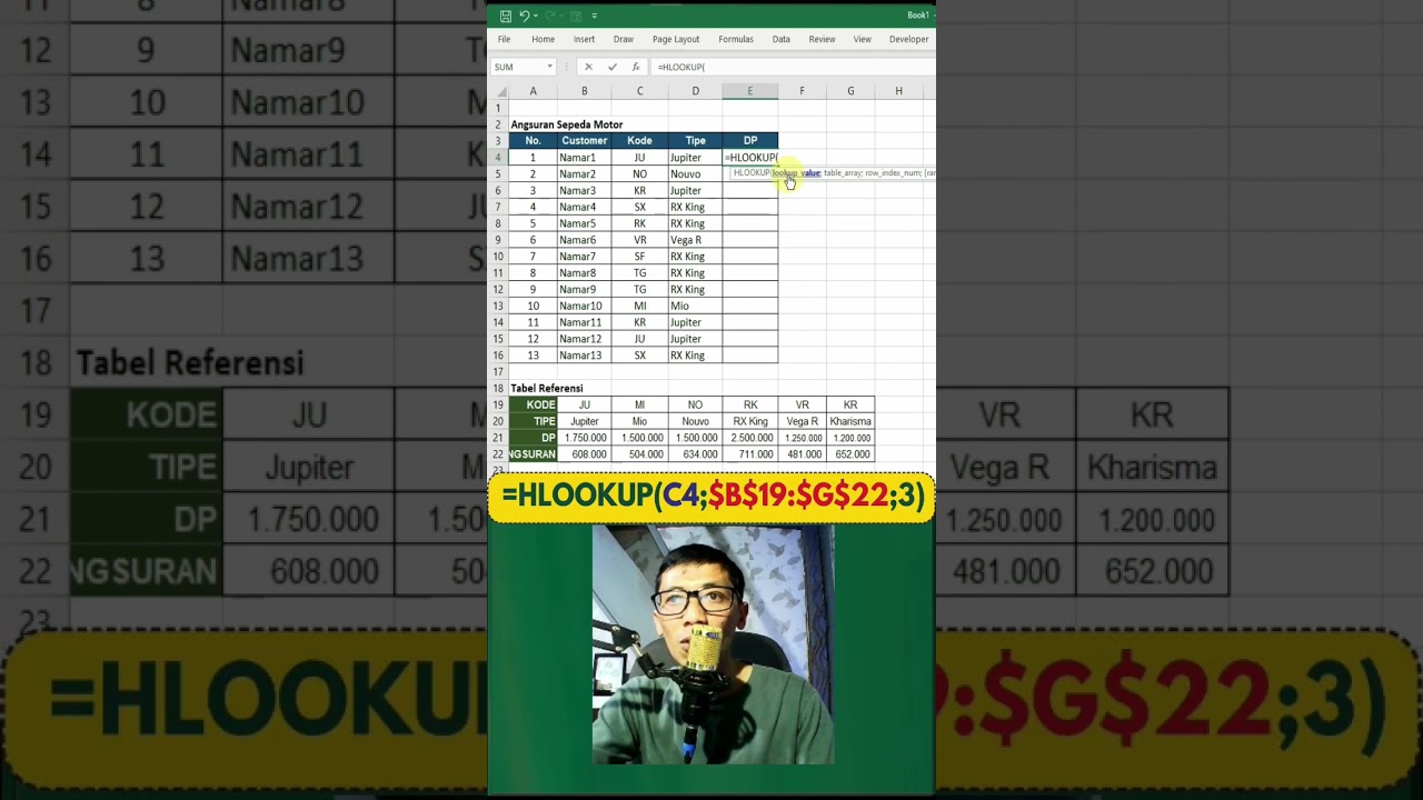 HLOOKUP Formula in Excel