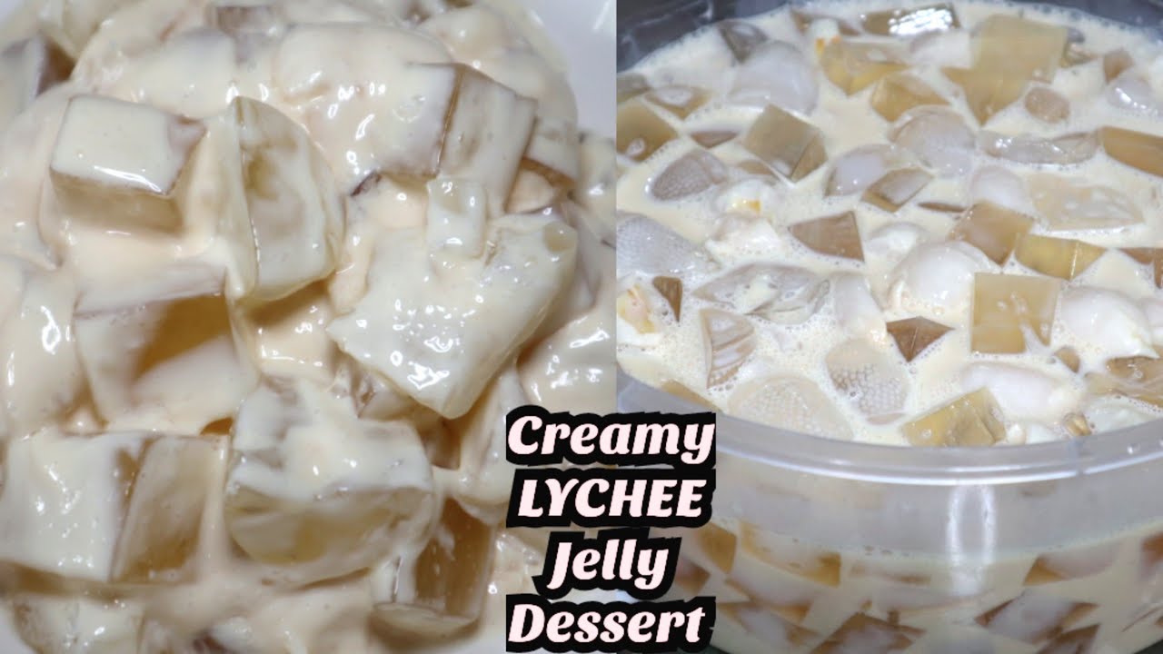 Creamy LYCHEE Jelly Dessert || Easy and Yummy Dessert