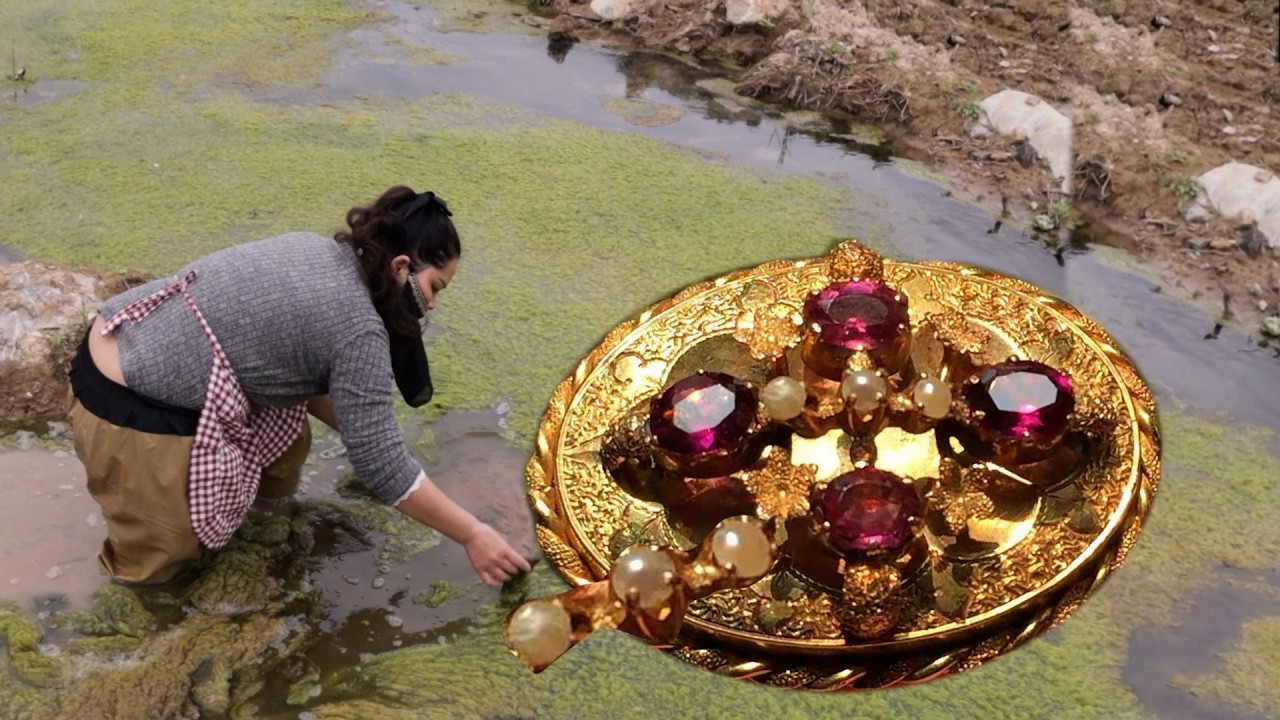 😱🎈Natural reservoirs bring great blessings! The girl accidentally discovered a huge pearl