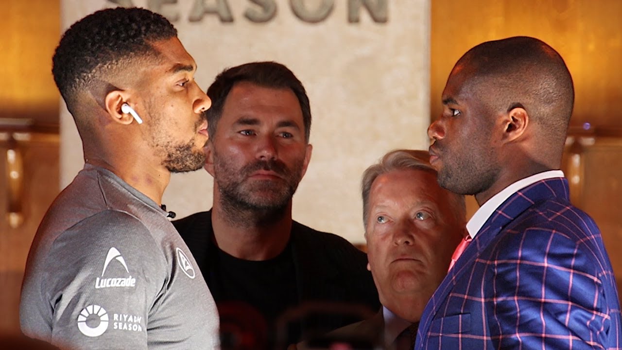 Anthony Joshua INTENSE stare down of Daniel Dubois at Final Press Conference