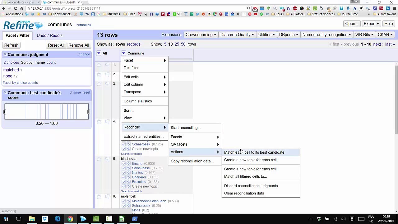 Tuto Open refine : le fuzzy matching