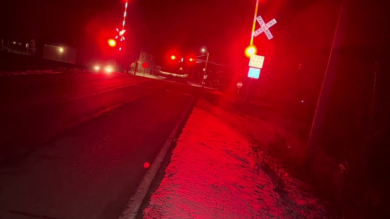 Eastbound Amtrak train at Portage Road 