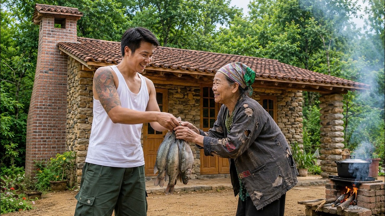Bankrupt young businessman returns home, build a stone house & helps homeless elderly -  Đặng T&uacute; VN