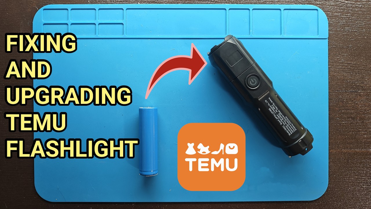Fixing and upgrading a cheap TEMU flashlight, 18650 swap