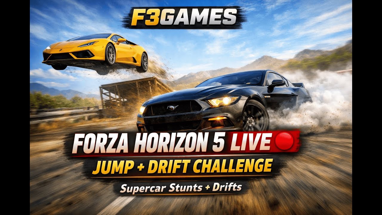 FORZA HORIZON 5 LIVE 🔴 | CRAZY SUPERCAR JUMPS + DRIFT CHALLENGE 🚗💨 | F3GAMES