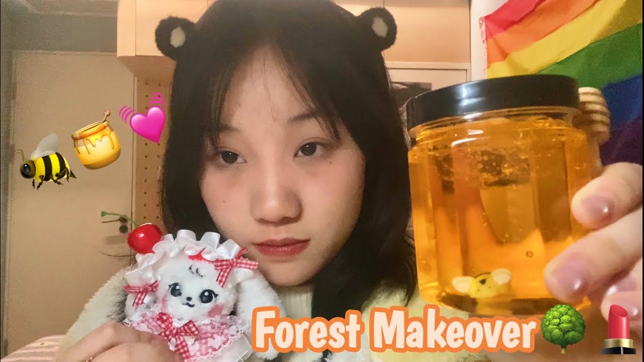 ASMR | Little Bear🐻 Does Ur Forest🌳 Makeover (makeup, skincare…) Roleplay 